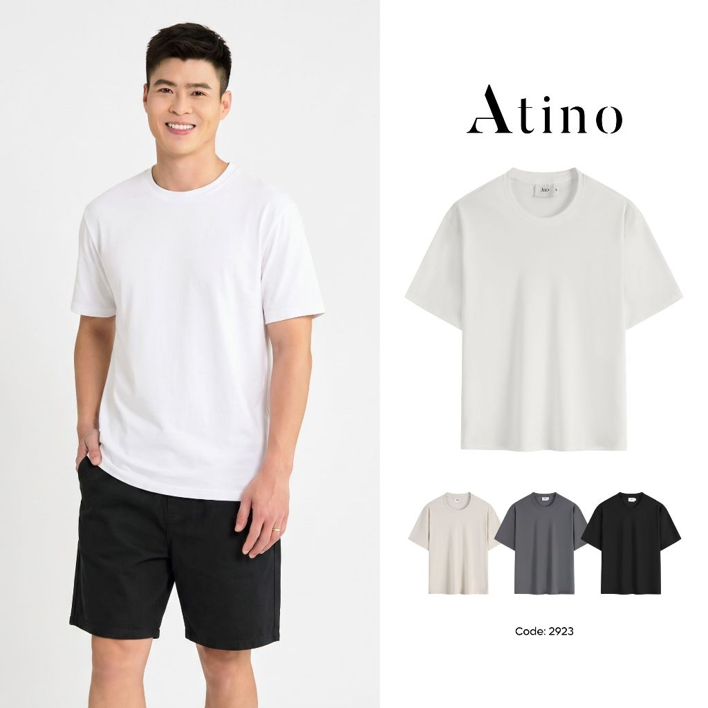 [Duy Mạnh] Áo Phông Nam ATINO Chất Spandex Mềm Mát Co Giãn, Trơn Basic Dễ Phối Đồ L.4.2923