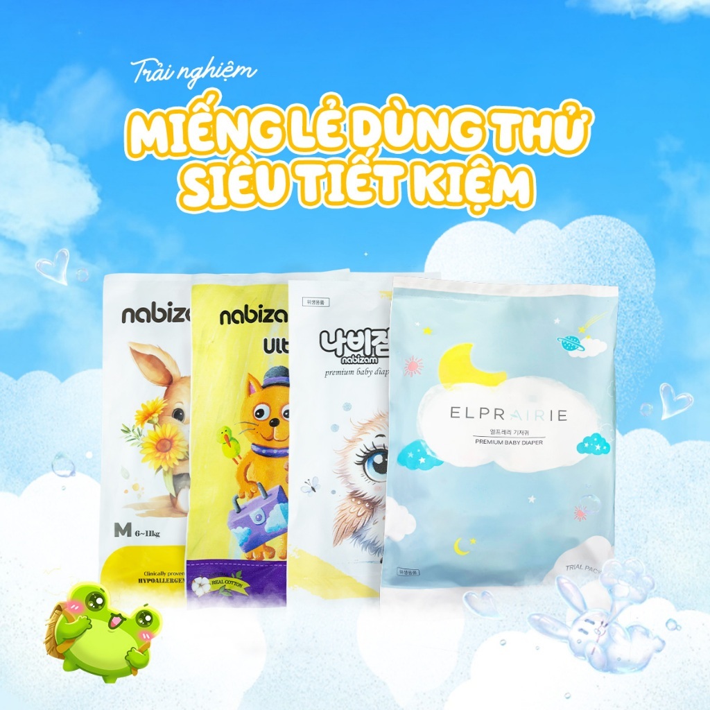 Set 2 miếng lẻ tã bỉm Nabizam/Elprairie ngẫu nhiên