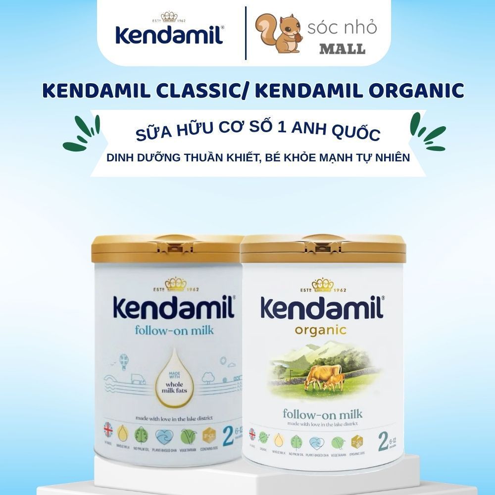 Sữa bột Kendamil Organic/ Kendamil Classic nhập khẩu chính hãng đủ số 1,2,3 cho bé lon 800g