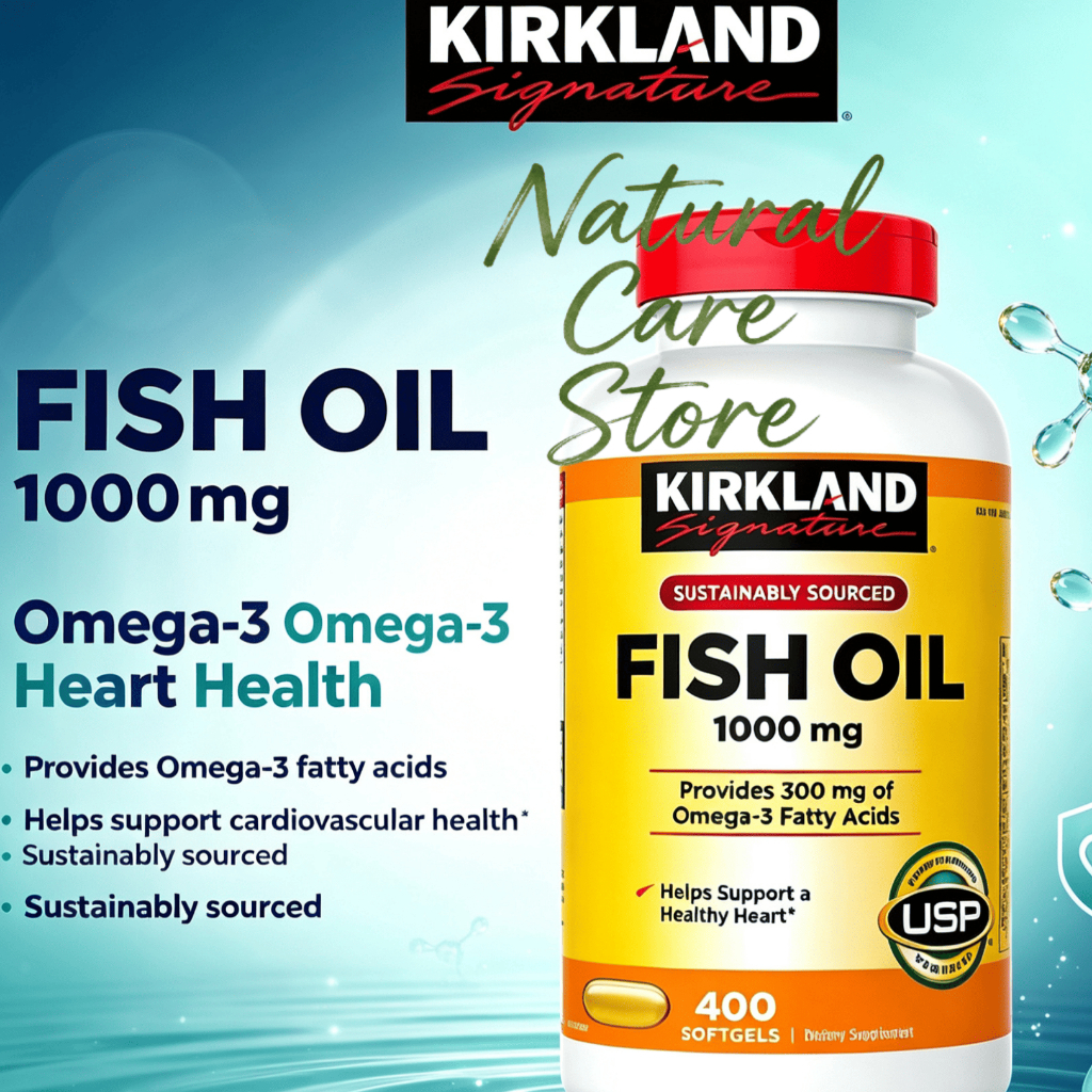 【Nhập khẩu từ Mỹ】Viên uống Kirkland Signature Fish Oil 1000 mg Omega-3 Fish Oil Softgels 400 viên