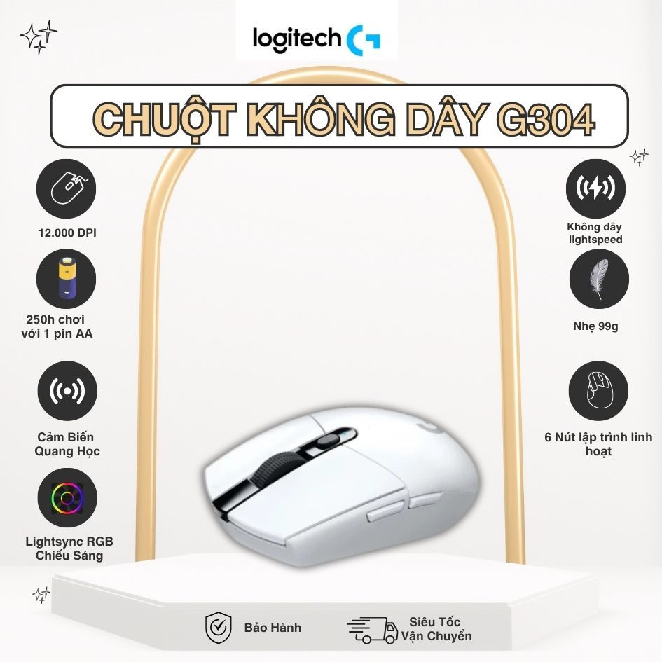 Chuột Logitech G304 Wireless Gaming Mouse Kèm USB Receiver Thiết Kế Tối Giản Gọn Nhẹ Dùng Chơi Game 