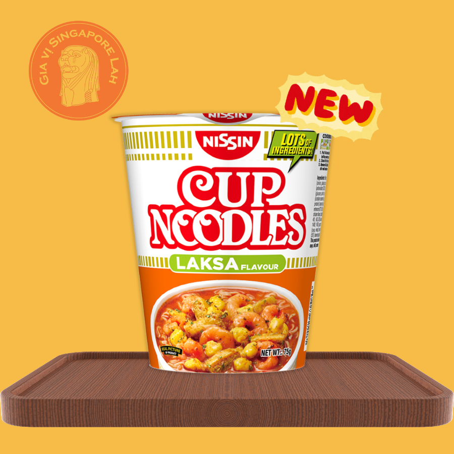 Nissin - Mì Ly Vị Laksa / Cup instant Noodles Laksa Flavour Singapore 75g (HSD/EXP: 30/4/2027)