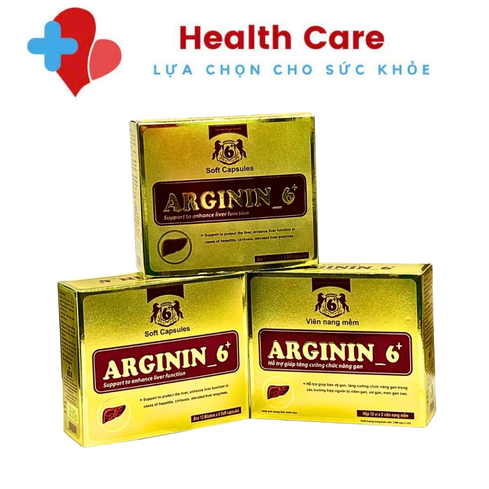 Arginin 6+ Thanh Hằng Hỗ Trợ Giải Độc Gan  người bị vàng da, mẩn ngứa, nổi mề đay,hộp 60 viên