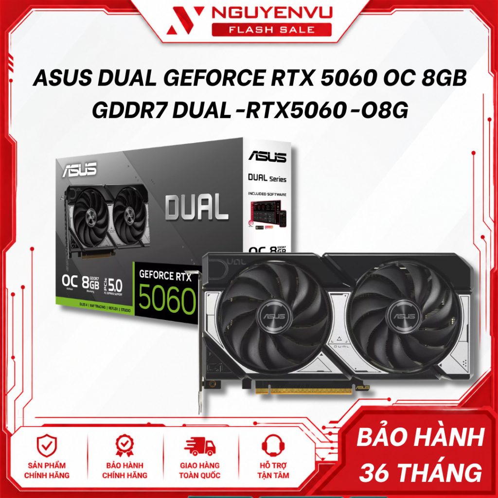 [Full VAT] ASUS Dual GeForce RTX 5060 OC 8GB GDDR7 DUAL-RTX5060-O8G