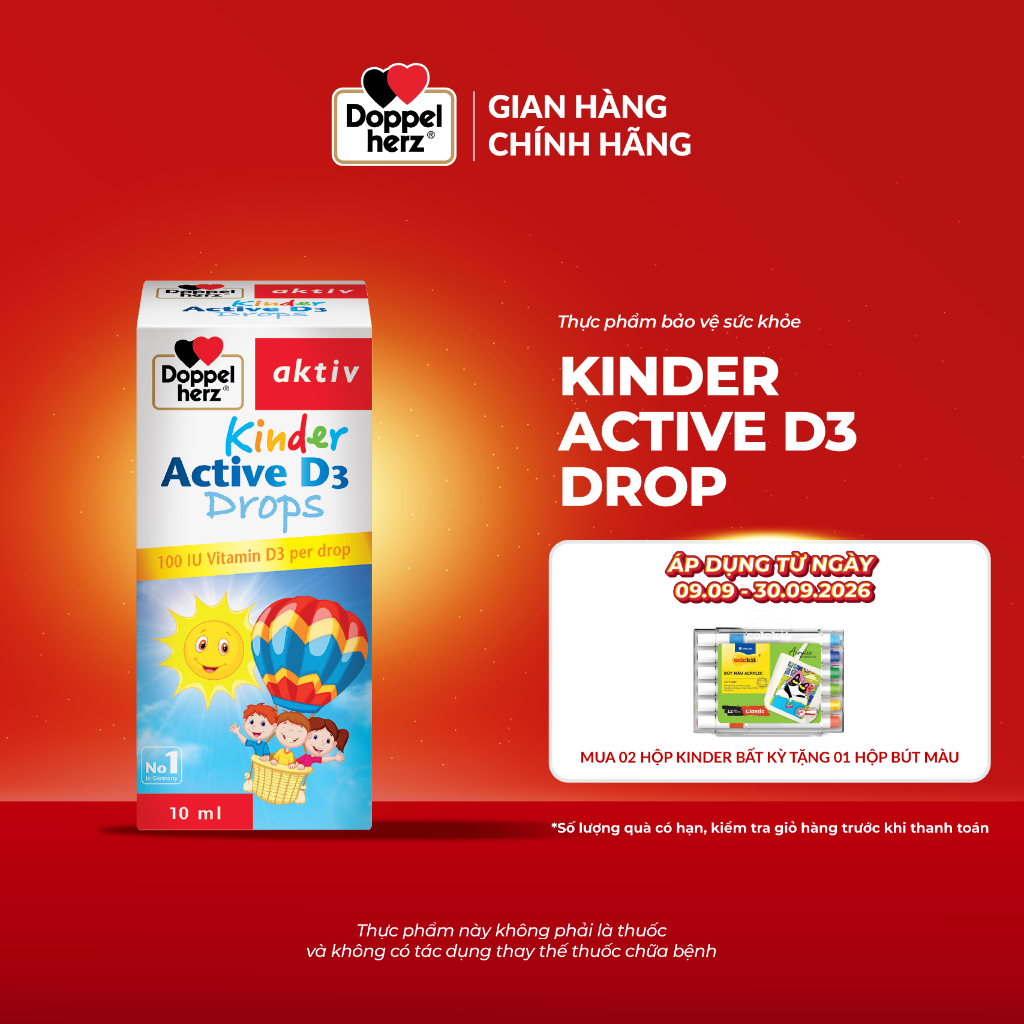 Vitamin D3 Drops Doppelherz Aktiv Kinder Active D3 Drops (chai 10ml)