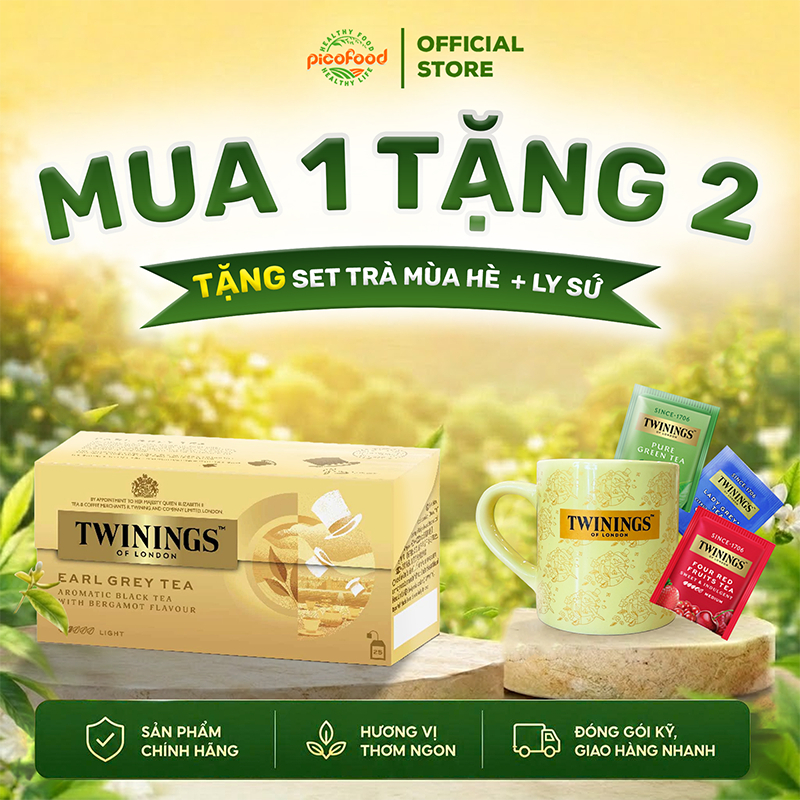 Trà túi lọc Twinings of London Earl Grey Tea hộp 25 Gói | trà đen bá tước - Pico Food