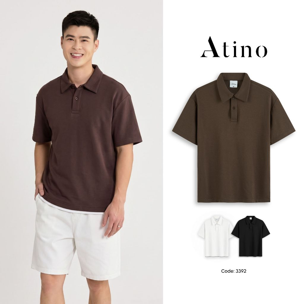 [Duy Mạnh] Áo Polo Nam Regular Fit ATINO Chất Liệu Cotton Co Giãn Thoải Mái Phối Viền Trắng Nổi Bật 