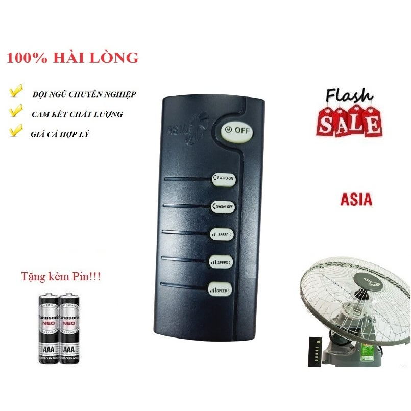 Remote Điều khiển thay thế tương thích cho quạt Asia- Hàng mới tặng kèm Pin