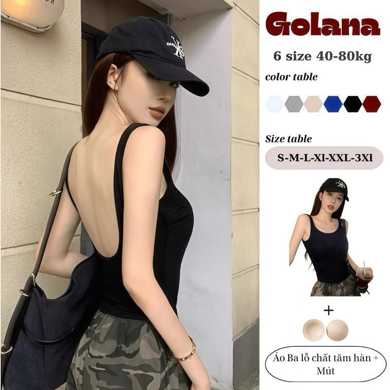 Áo 2 dây có mút ngực , Áo ba lỗ trơn 2 dây - Áo Tanktop fom dài Golana siêu Cá tính  ( có bigsize)Bl