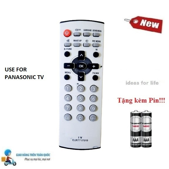 Điều khiển thay thế tương thích cho tivi Pa_na_so_nic đời cũ- Hàng tốt Pa_na_so_nic Tặng kèm Pin