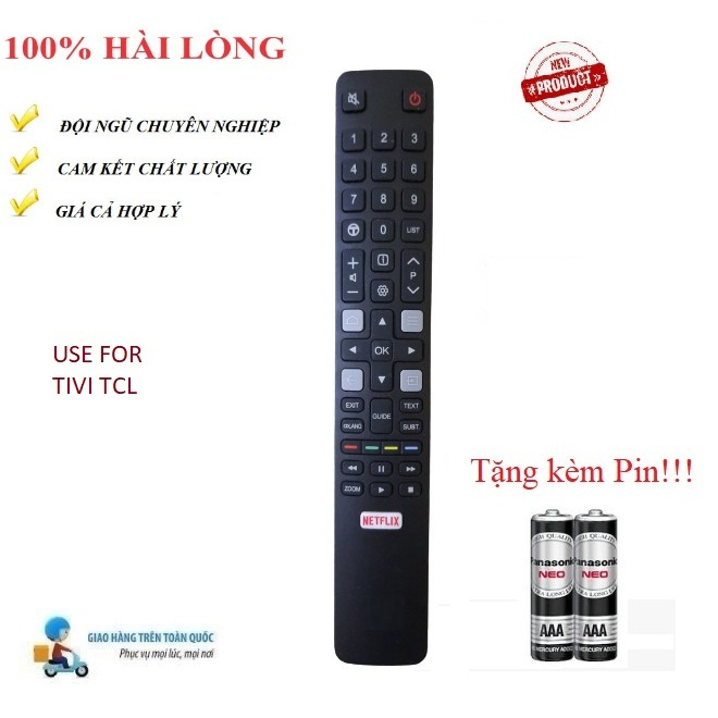 Điều khiển thay thế tương thích cho tivi TCL-2 HÀNG MỚI  Tặng kèm pin các dòng CRT LCD LED Smart TV