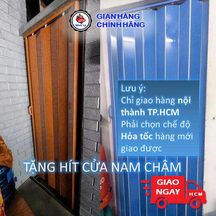[Chỉ Giao HCM] Cửa Xếp Cửa Nhựa Nhà Vệ Sinh Dày Dặn Giá Rẻ Đủ Kích Thước Tặng Hít Nam Châm - Minh Lý