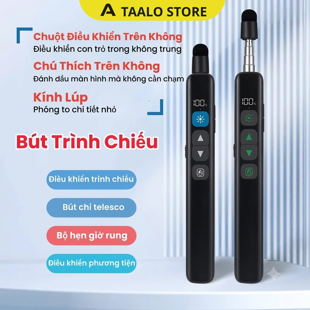 Bút Trình Chiếu Đa Năng TAALO STORE LC138S - Tích Hợp Chuột Bay, Kính Lúp, Màn…