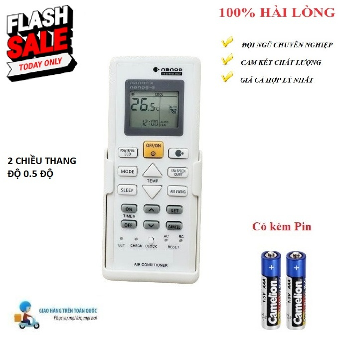 Remote Điều khiển thay thế tương thích cho điều hòa Pa_na_so_nic 13780-Fullbox TẶNG PIN