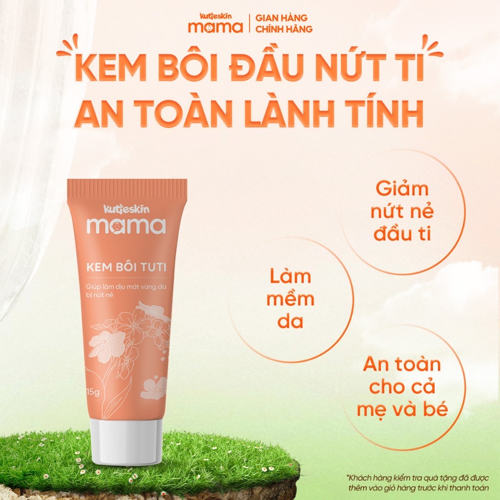 Kem Bôi Nứt Đầu Ti Và Nứt Cổ Gà KUTIESKIN MAMA Kem Tuti An Toàn Lành Tính Cho Cả Mẹ Và Bé 15G KMT01
