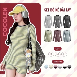 [MỞ BÁN] Set Bộ Dài Tay Nữ Cotton Rib Kẻ Đôi Co Giãn 4 Chiều, Set Đồ Nữ Thời Trang Thu Đông, Form Thoải Mái, Mặc Đi Chơi
