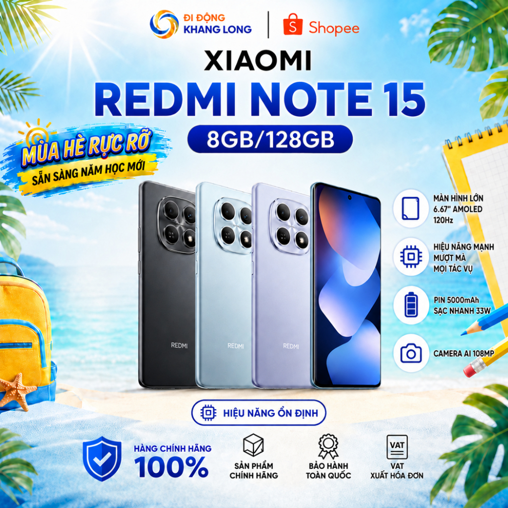 Điện thoại Xiaomi Redmi Note 15 8GB/128GB | 6GB/128GB - Hàng Chính Hãng