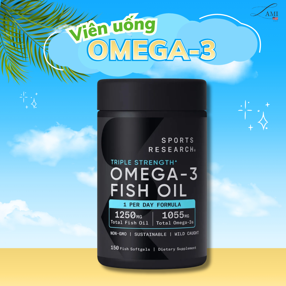 (USA) SPORT RESEARCH OMEGA-3 FISH OIL TRIPLE STRENGHTH 150 VIÊN