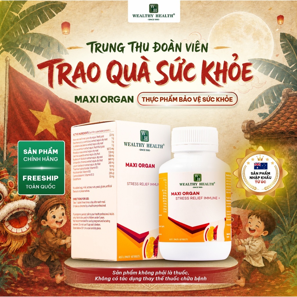 Viên Uống Wealthy Health - Maxi Organ Fat Detox Lọ 60 Viên