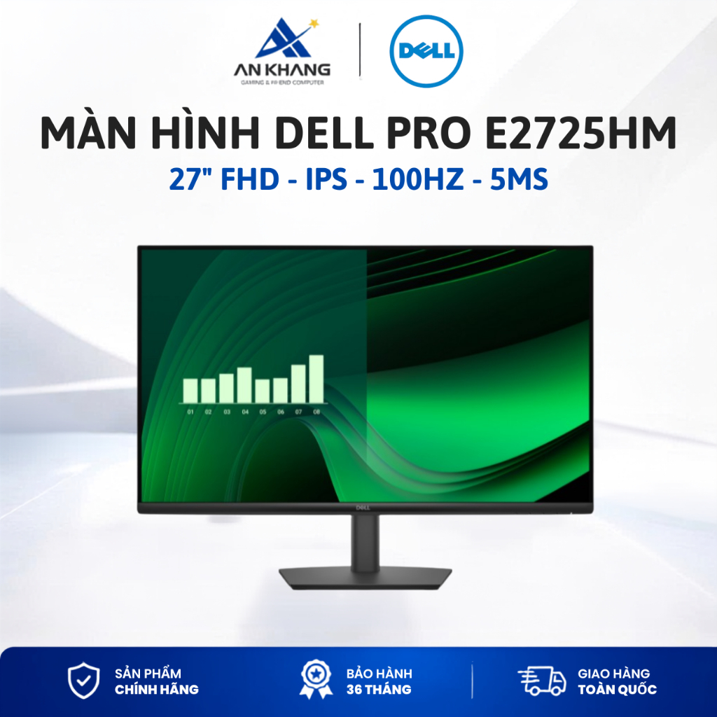 Màn hình Dell Pro E2725HM ( 27 inch - FHD IPS - 100Hz - 5ms - 300 nits - HDMI,DP,VGA - BH 36 Tháng)