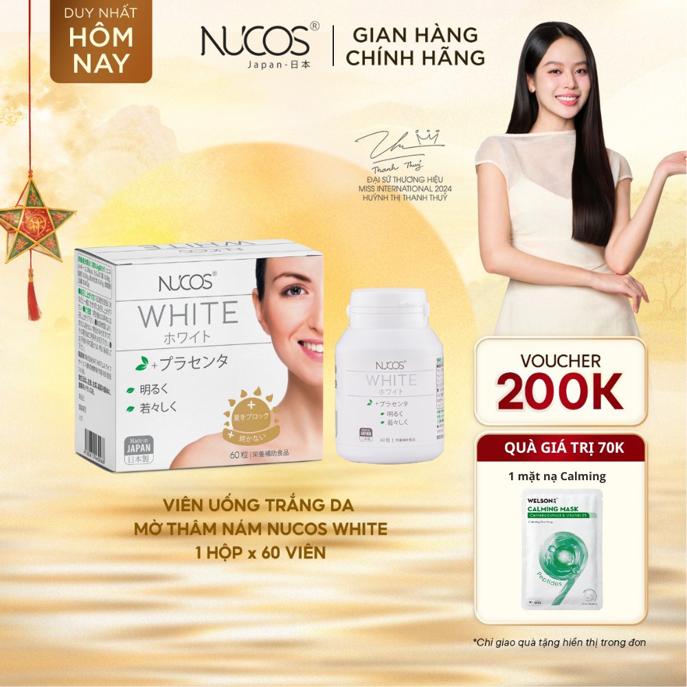 TPBVSK Viên Uống Trắng Da Nucos White Hỗ Trợ Mờ Thâm Nám Sáng Da Chống Nắng [Hộpx60 viên]