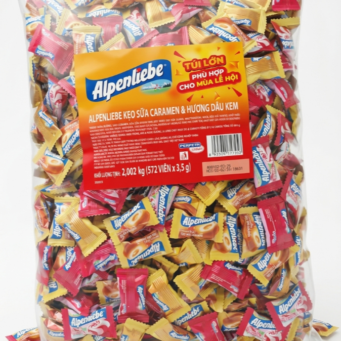 Bịch 2kg kẹo cứng MENTOS(741 VIÊN) / Alpenliebe ( 572 viên kẹo)