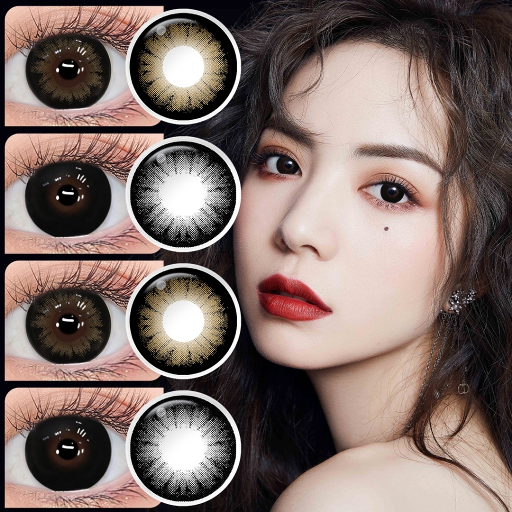 Lens Magister SUPERSIZE 0~6.00 DIA 14.5/16.0mm Brown Kính Áp Tròng Cận 6 Tháng Black Mắt To Lens