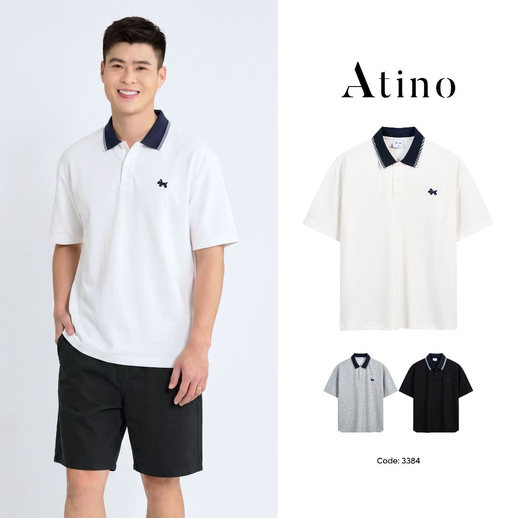 [Duy Mạnh] Áo Polo Nam Form Regular ATINO Chất Cotton Mềm Mát Thoáng Khí, Họa Tiết Ngựa Thêu Chắc Ch