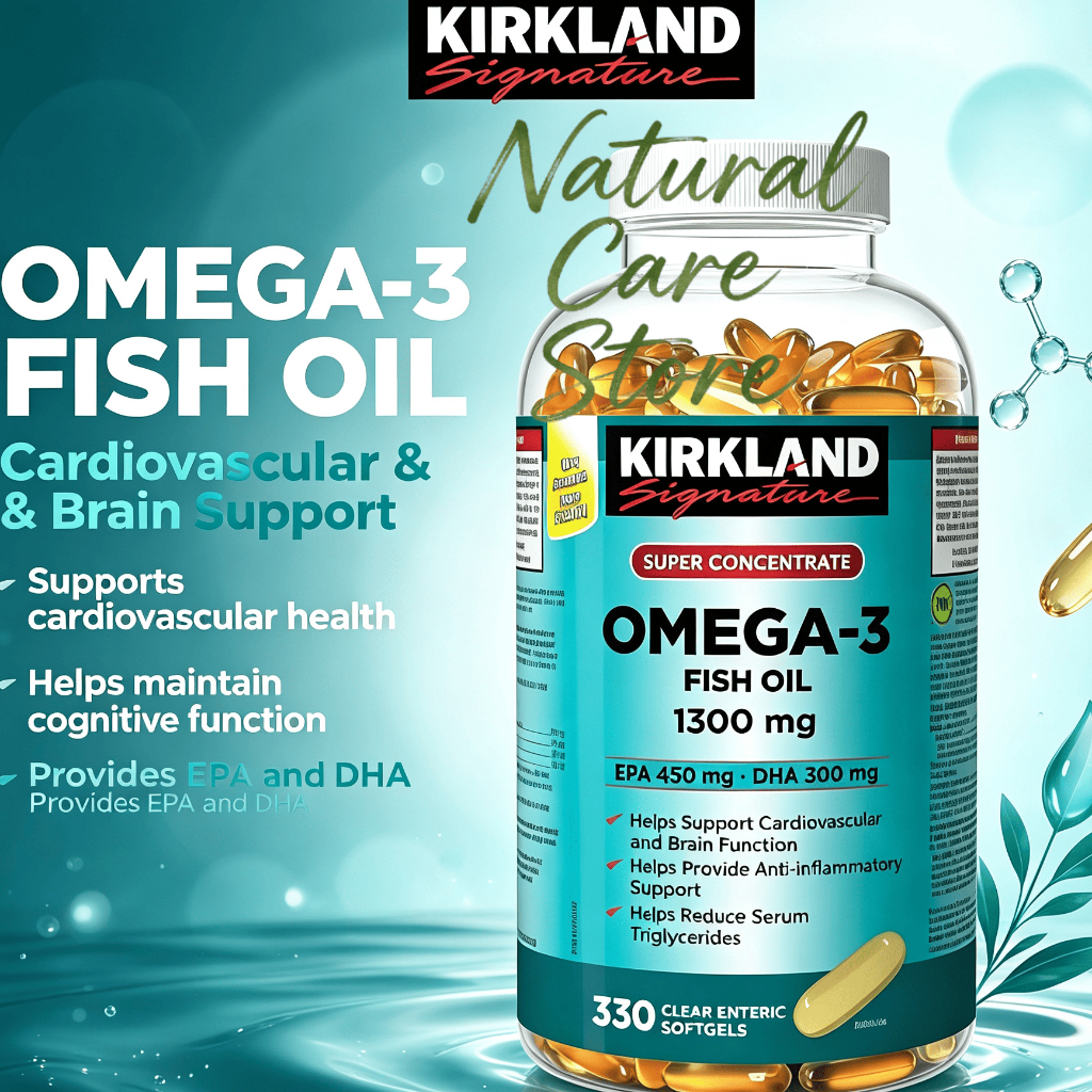 【Nhập khẩu từ Mỹ】Viên uống Kirkland Signature Omega-3 Fish Oil 1300mg 330 viên