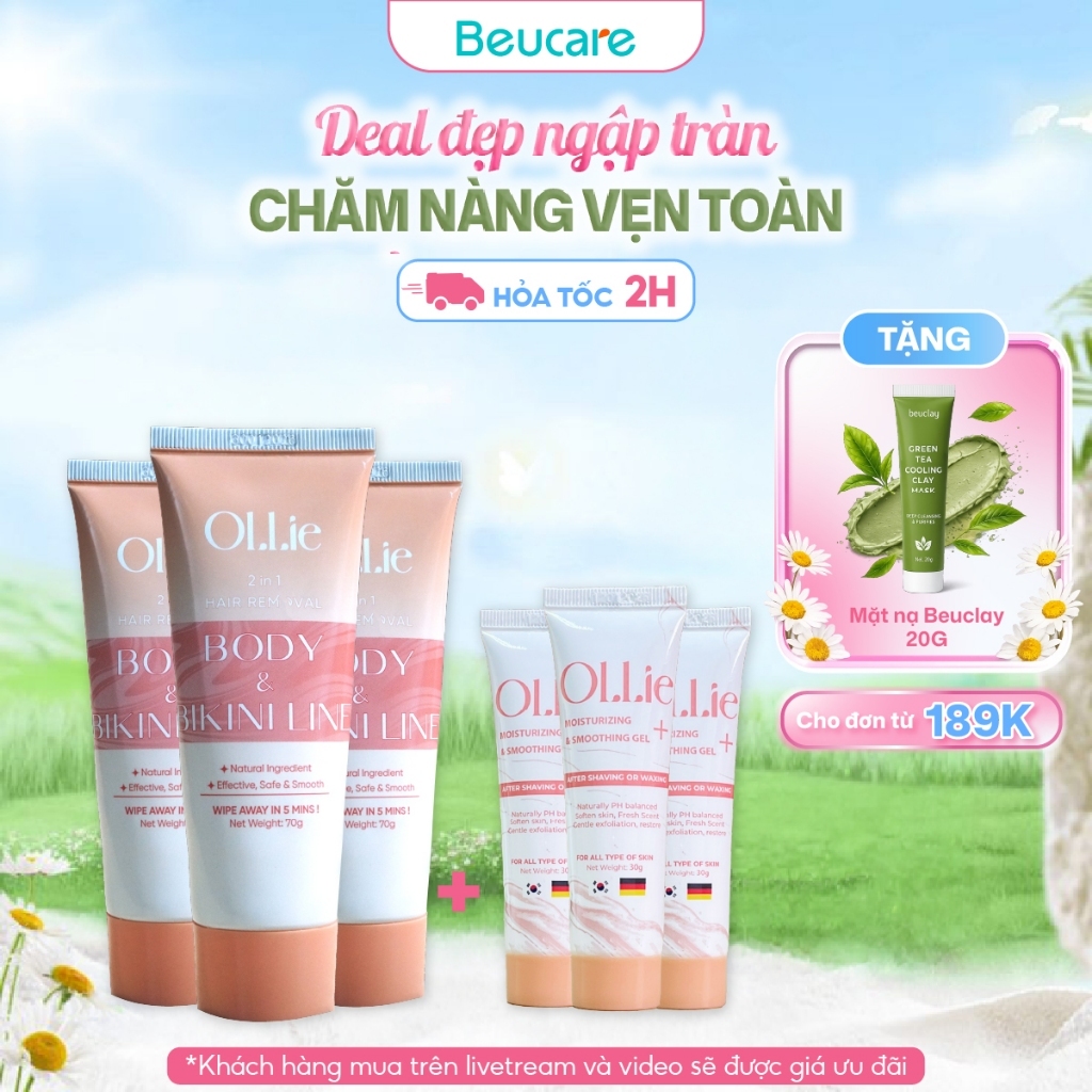 Combo 3kem tẩy lông Ollie + 3 kem dưỡng da làm chậm quá trình mọc lông Ollie