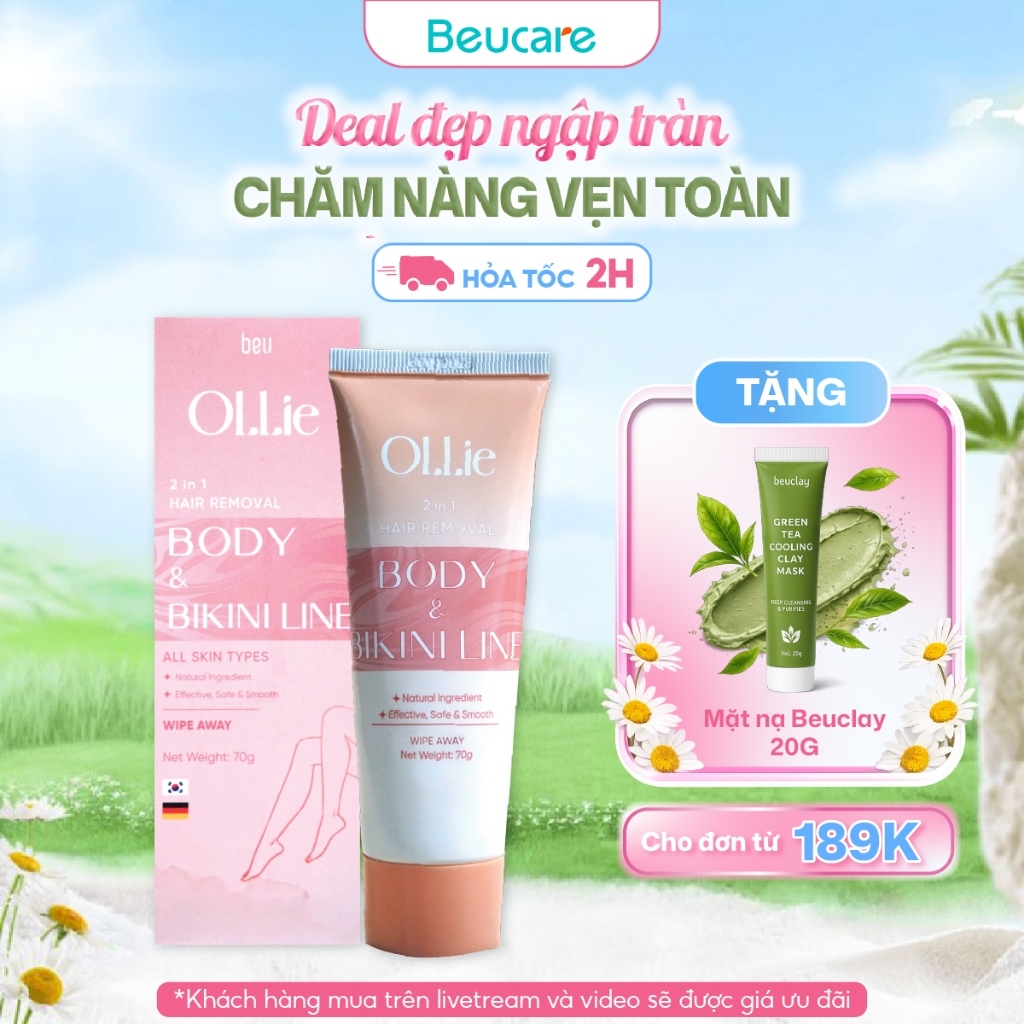 Kem tẩy lông Ollie tẩy vùng kín, nách, tay, chân , an toàn không đau rát, phù hợp mọi loại da