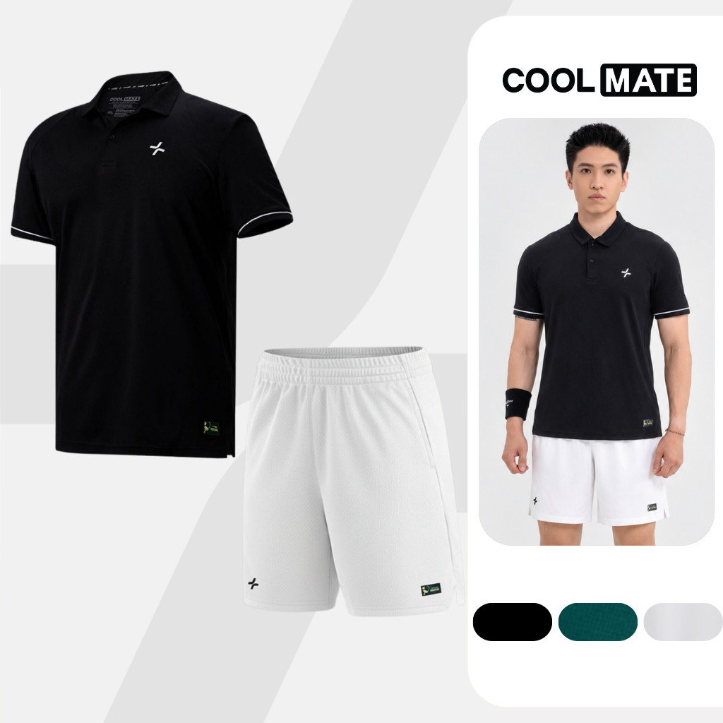 Set đồ bộ thể thao nam Pickleball Exdry Áo polo và Quần shorts thấm hút, nhanh khô Coolmate  [LS]