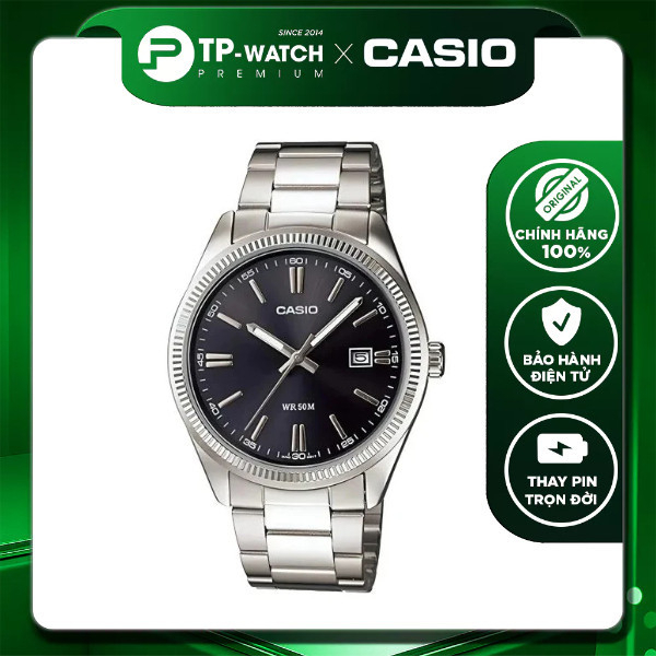 Đồng hồ nam dây thép Casio MTP-1302D-1A1VDF Size 38.5mm - Chống nước 50m | Casio nam MTP-1302D-1A1