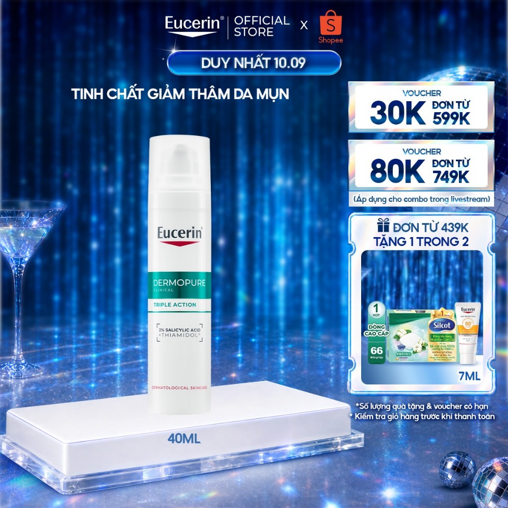 Tinh chất giúp giảm thâm mụn và dưỡng sáng da Eucerin® DermoPure Clinical Triple Action 40ml | Skinc