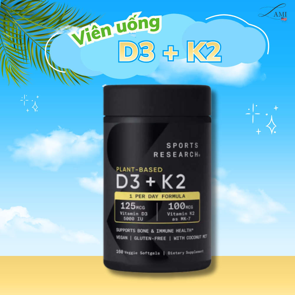 (USA) SPORT RESEARCH VEGAN VITAMIN D2 K3 160V