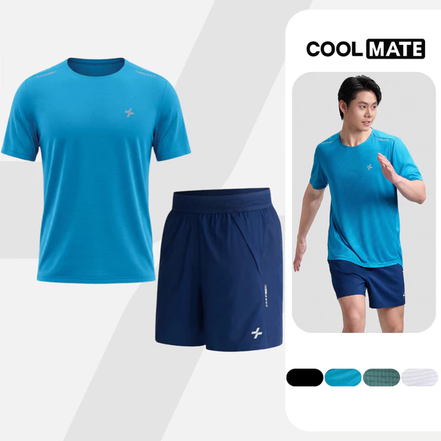 Set đồ thể thao nam chạy bộ Áo Thun Essentials và Quần short Swift Run thoáng khí Coolmate [LS]