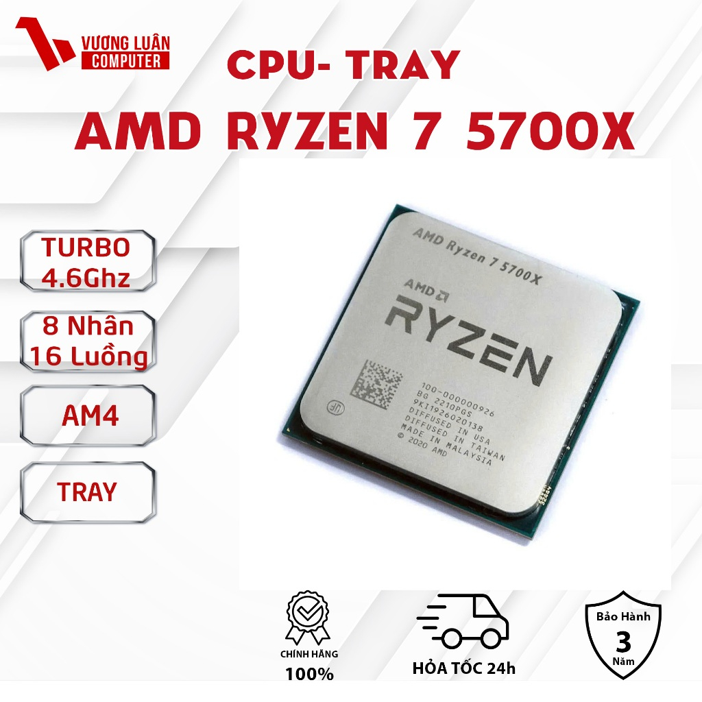 [FULL VAT] Bộ vi xử lý CPU AMD RYZEN 7 5700X TRAY NEW - Bảo Hành 36 Tháng