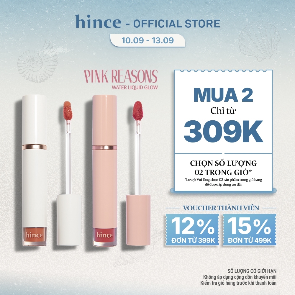 Son tint bóng mỏng nhẹ lâu trôi hince Mood Enhancer Water Liquid Glow 4ml