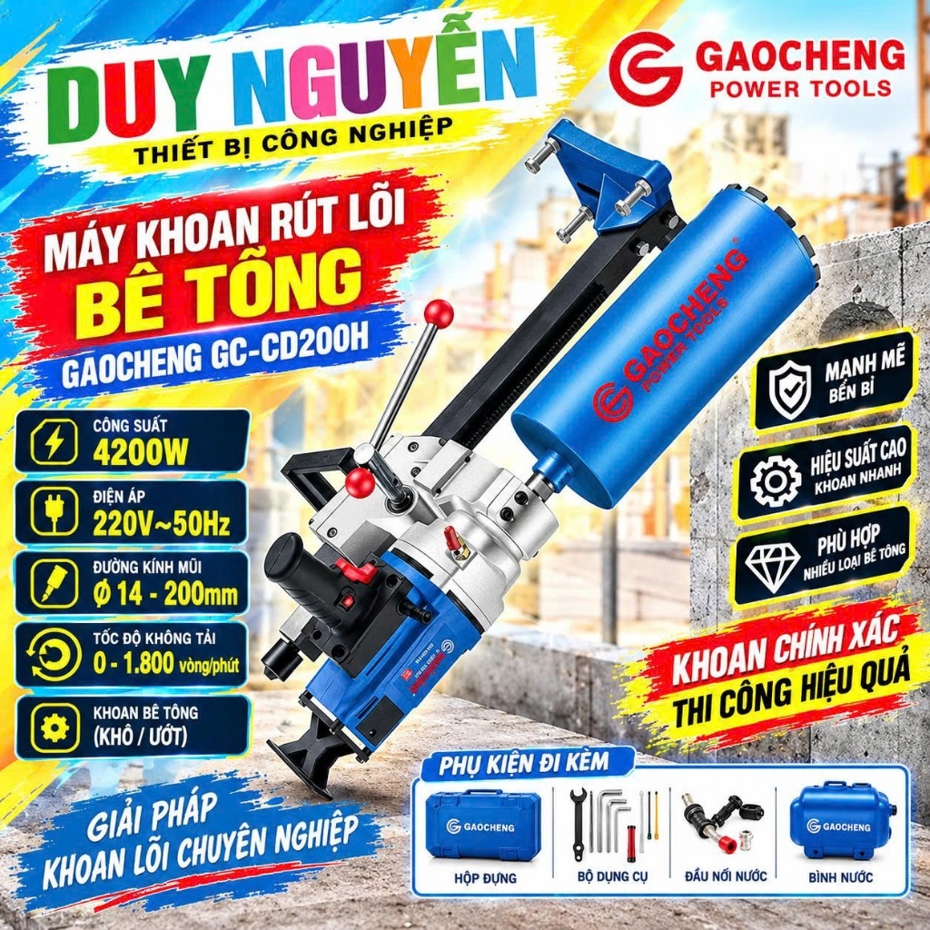 Máy khoan rút lõi bê tông Gaocheng GC-CD200GH