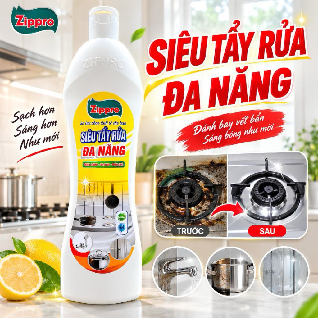 Tẩy dầu mỡ nhà bếp (Siêu tẩy rửa đa năng ZIPPRO)
