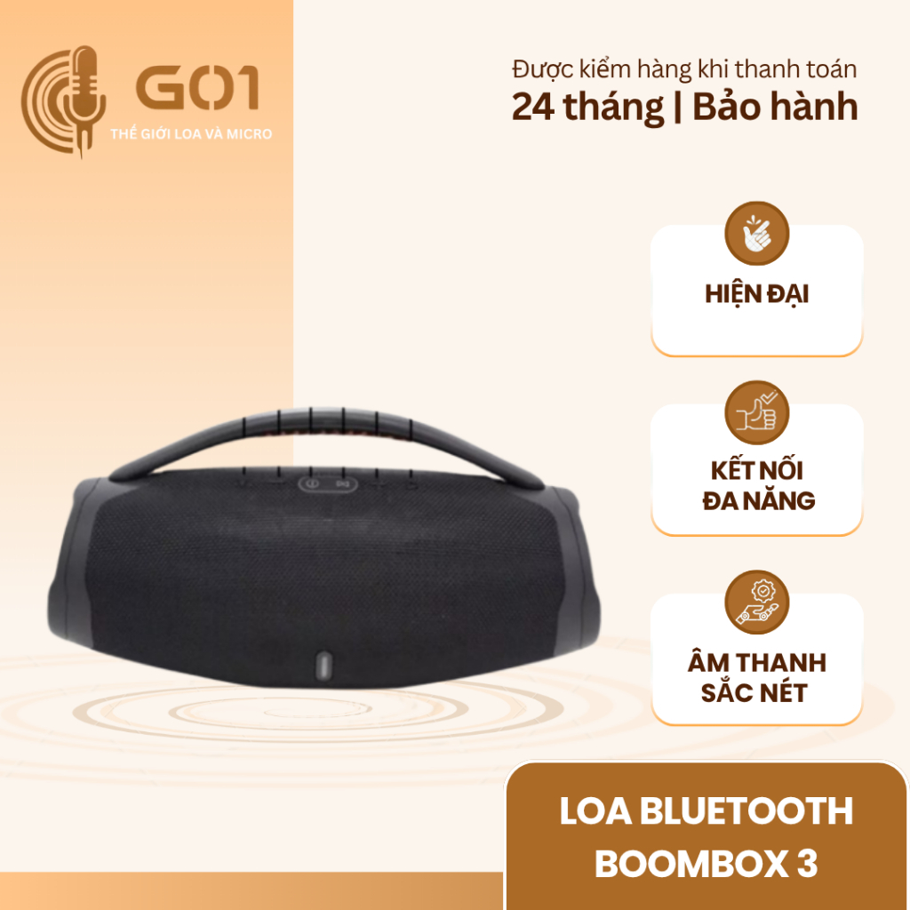 Loa Bluetooth boombox 3 Không Dây Công Suất 60W Bass Căng Âm Thanh Cực Đỉnh Đa Dạng Cổng Kết Nối
