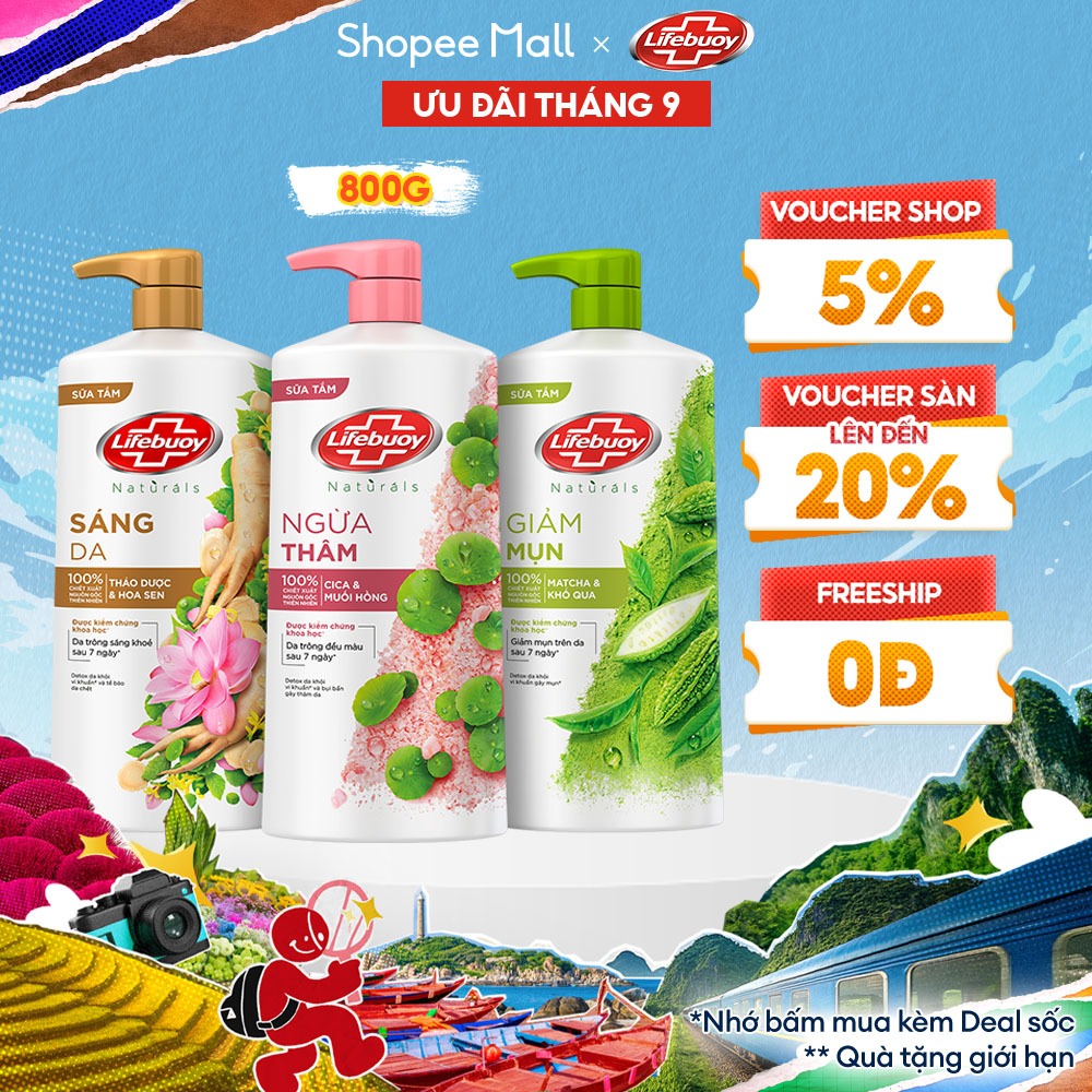 Sữa tắm Lifebuoy Thiên nhiên Detox Và Chăm Sóc Chuyên Sâu 800g