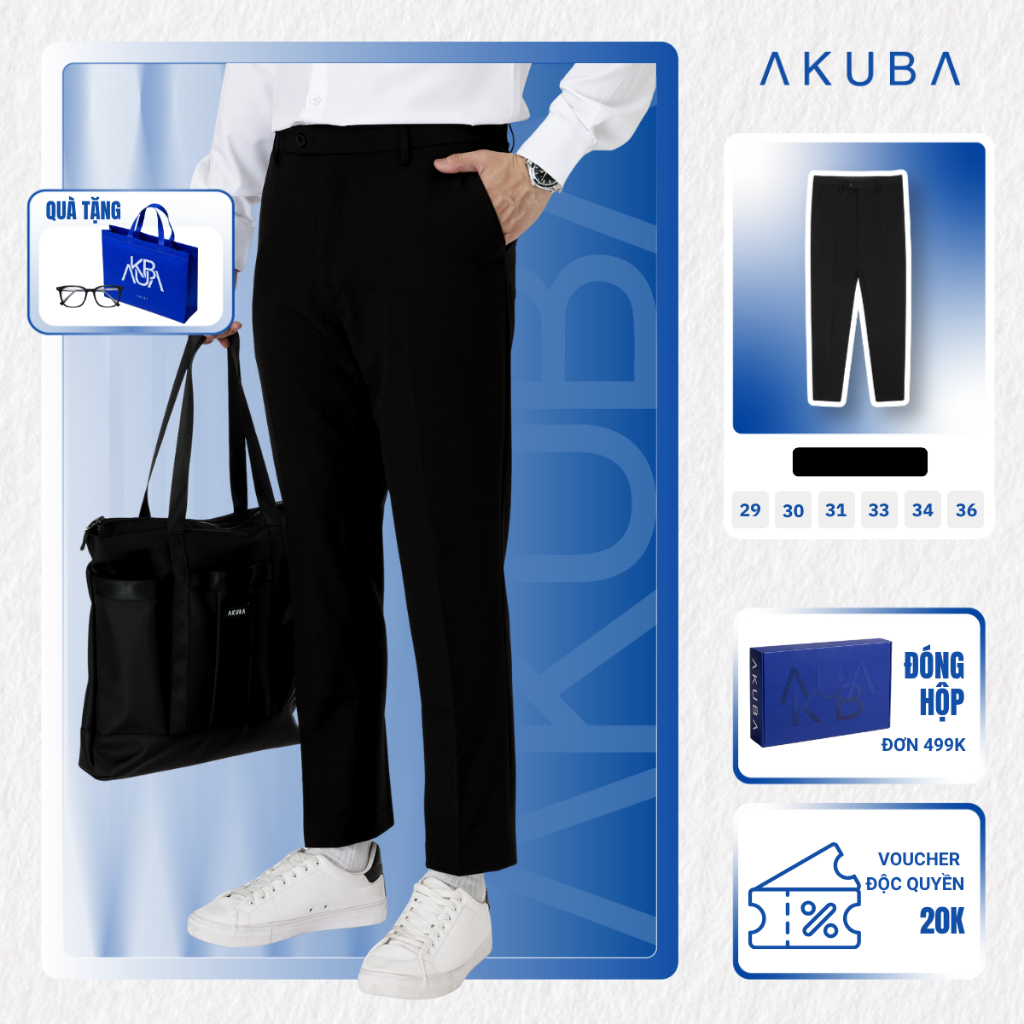 Quần Tây Nam Công Sở Hàn Quốc AKUBA Cao Cấp Slimfit Tuyết Mưa Dày Dặn Đi Học 01K3008