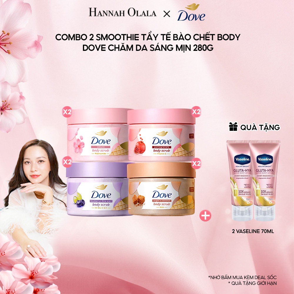 [HANNAH LIVESTREAM] Combo 2 Smoothie Tẩy Tế Bào Chết Body Dove Chăm Da Sáng Mịn 298g/280g