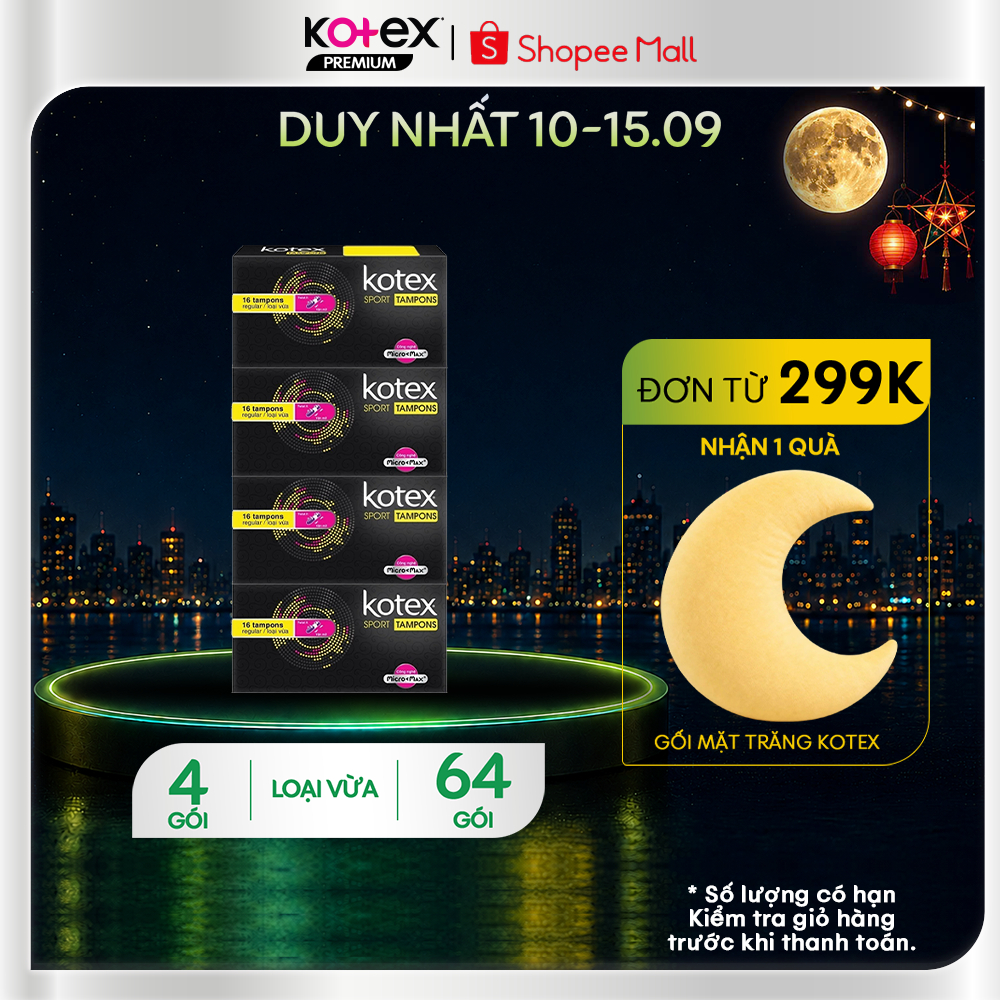 Combo 4 Kotex Tampon gói 16 miếng