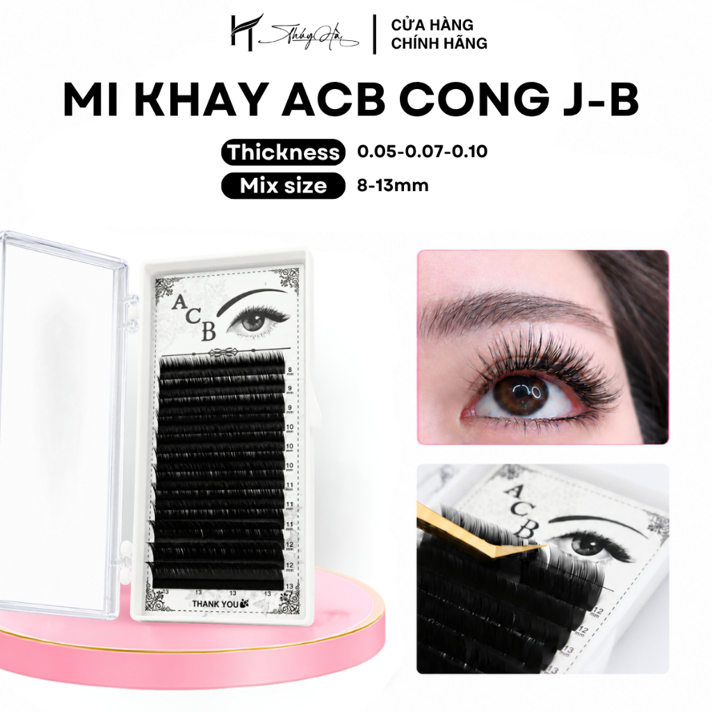 Mi khay ACB cong J_B độ dày 0.05-0.07-0.10 siêu mêm mịn, tự nhiên đủ size Lông Mi Nhân Tạo_ Thúy Hà