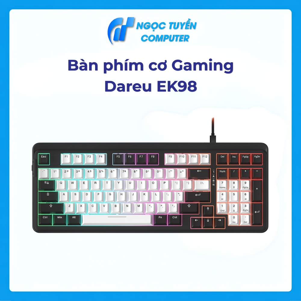 Bàn phím cơ DareU EK98 I EK98X Kháng nước Optical Switch Multi LED có dây - Chính hãng BH 24 tháng