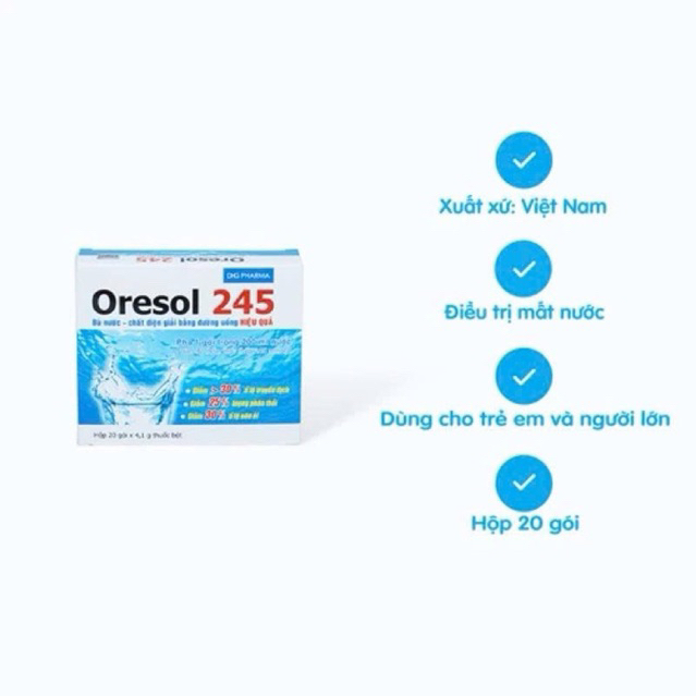 oresol 245 bù nước và điện giải cho cơ thể