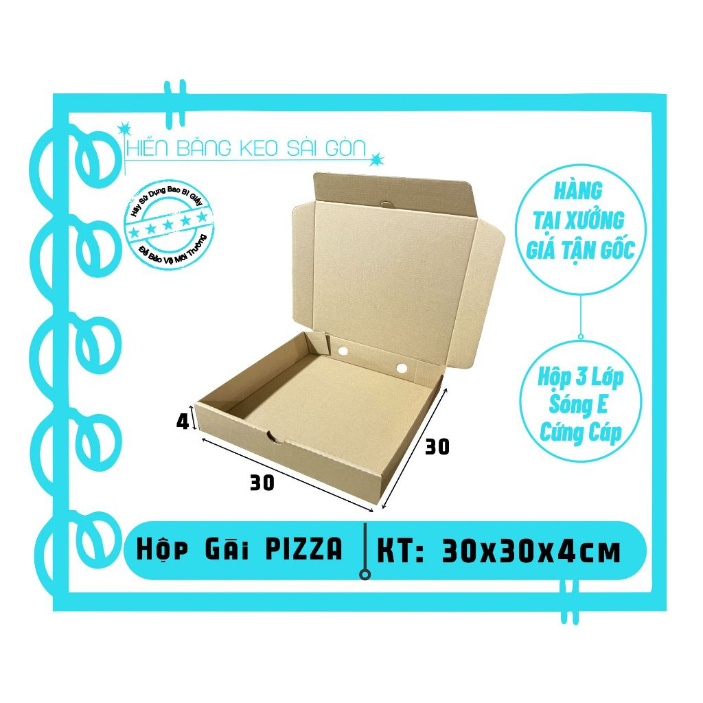 [combo 50 cái] 30x30x4 cm Hộp Đựng Pizza
