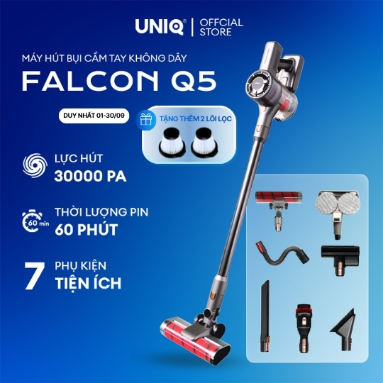 Máy hút bụi cầm tay không dây UNIQ Falcon Q5 cây hút bụi lau nhà mini gia đình đa năng ô tô ga giườn